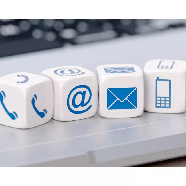 Contact us image - blocks with phone and email symbols